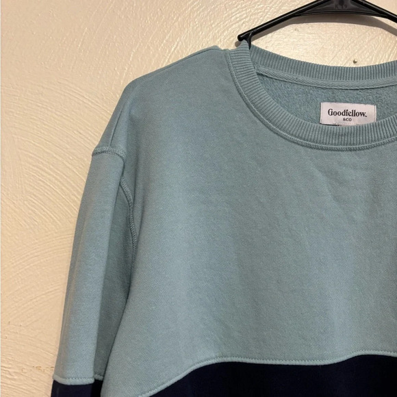 Goodfellow & Co Blue Sweatshirt Minimalist Crewneck Design - Picture 6 of 8